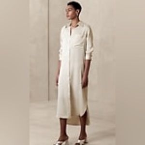 Banana Republic Cream Maxi Shirt Dress